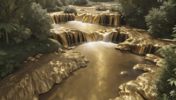 A majestic image of a waterfall in day