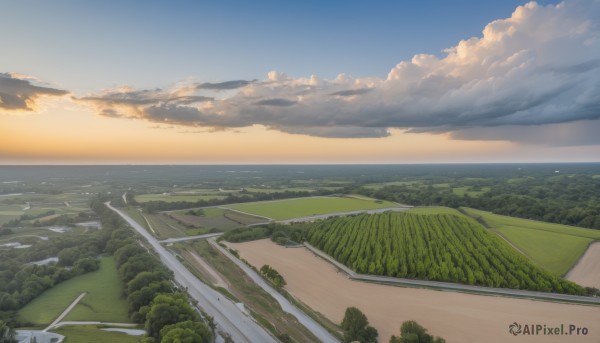 A peaceful image of a landscape in sunset day