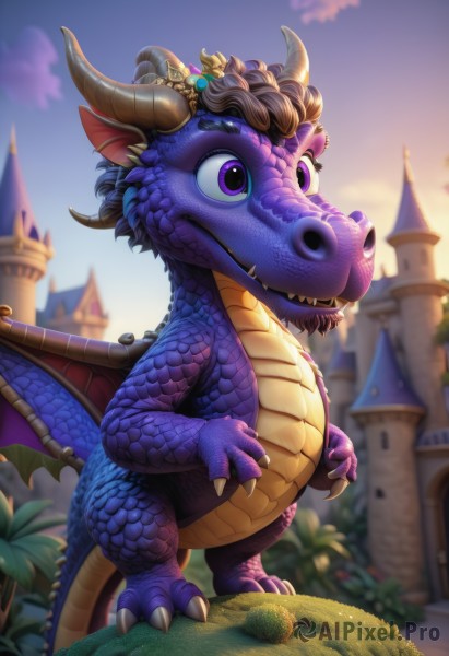 A dragon showcased in a bold outdoors