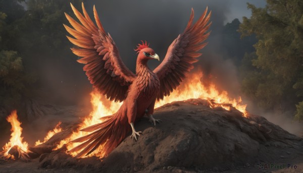 A unique subject captured in a enchanting fiery outdoors