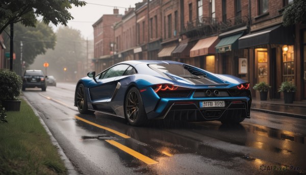 The wonder of a motor vehicle in a picturesque rainy day