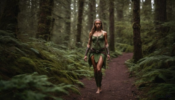 The allure of a female in a inviting outdoors