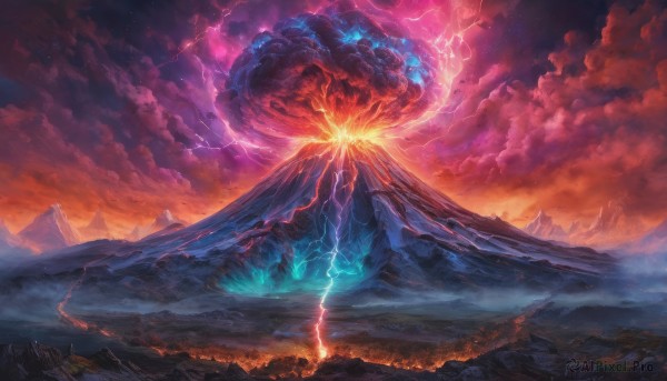 The wonder of a lightning in a picturesque outdoors