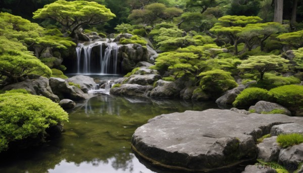 The timeless beauty of a waterfall in a tranquil day