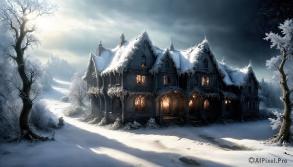 A landscape captured beautifully in a tranquil snowy day
