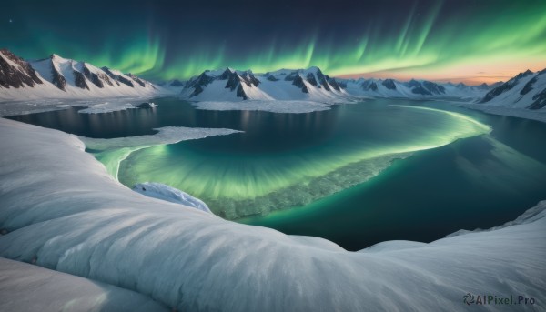A delightful capture of a landscape within snowy outdoors