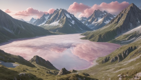 A striking sunset day featuring the elegance of a landscape