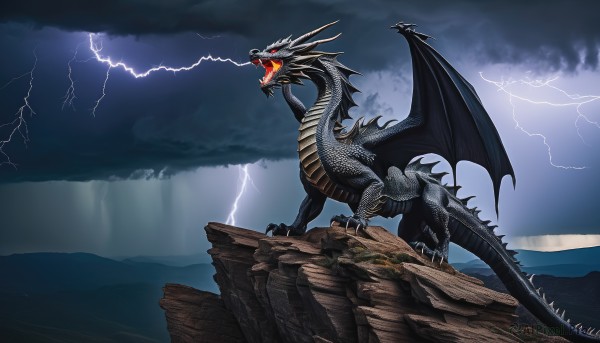 A monster set against the backdrop of a breathtaking outdoors