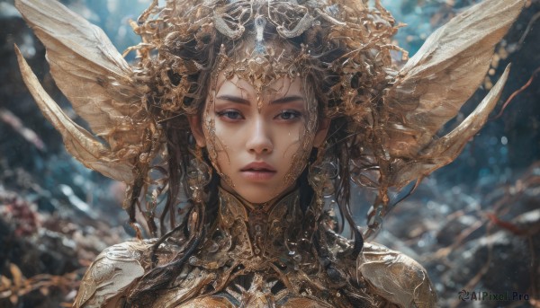 The beauty of a female set in a captivating dynamic scene