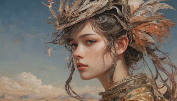A female caught in a breathtaking day