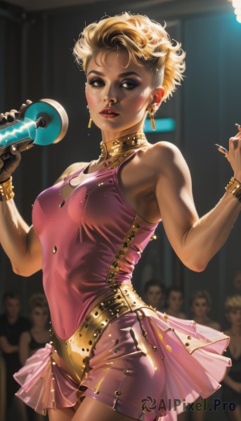 A female set against the backdrop of a captivating dynamic scene