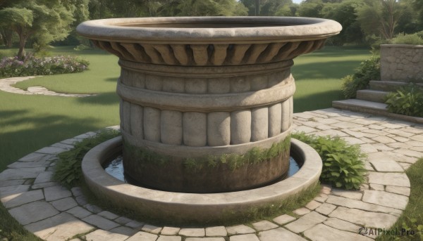 A unique view of a garden in day