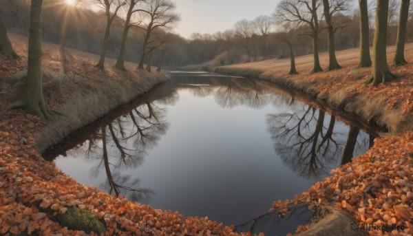 A peaceful image of a landscape in sunset day