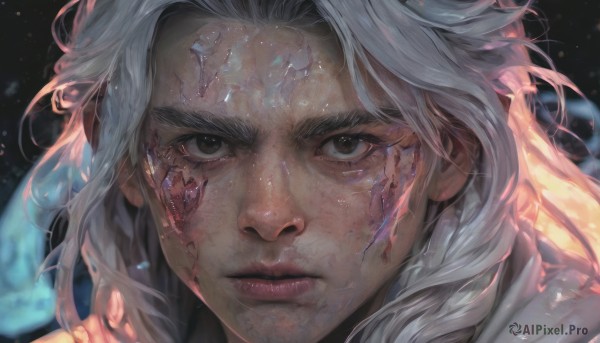 A striking dynamic scene featuring the elegance of a male