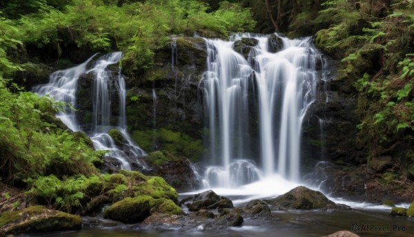 A waterfall set against the backdrop of a breathtaking day