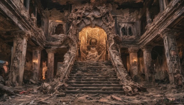A majestic image of a indoors in fiery outdoors