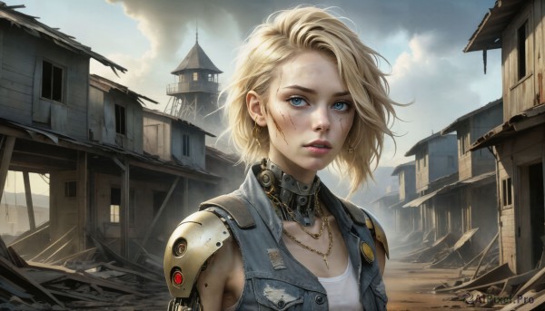 The wonder of a cyborg in a bold day