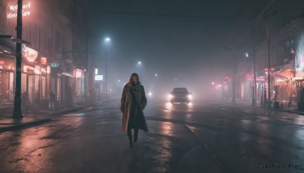 A serene rainy outdoors featuring a female