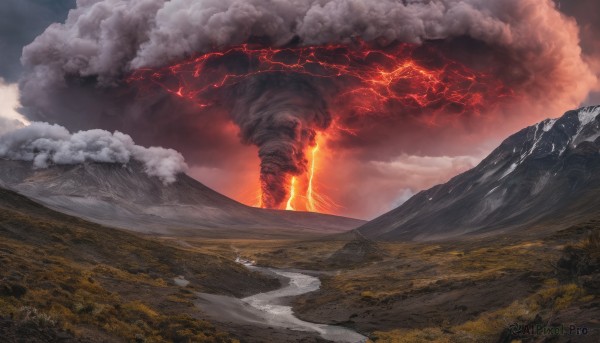 A striking fiery outdoors featuring the elegance of a lightning