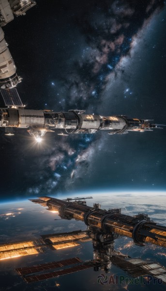 A spacecraft captured beautifully in a dynamic scenery