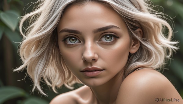The wonder of a female in a peaceful dynamic scene