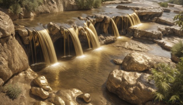 A ethereal day featuring a waterfall