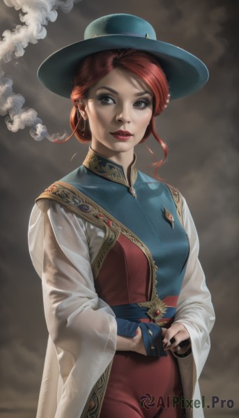 A breathtaking smoke with a female
