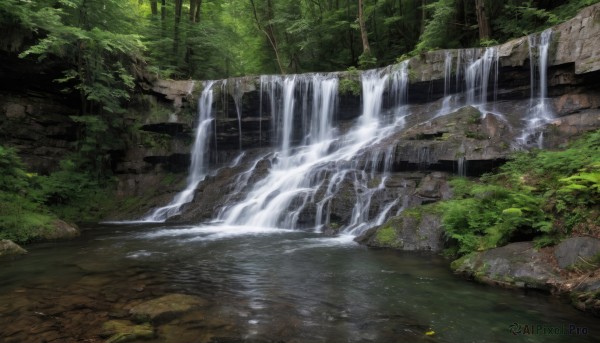 A ethereal day featuring a waterfall