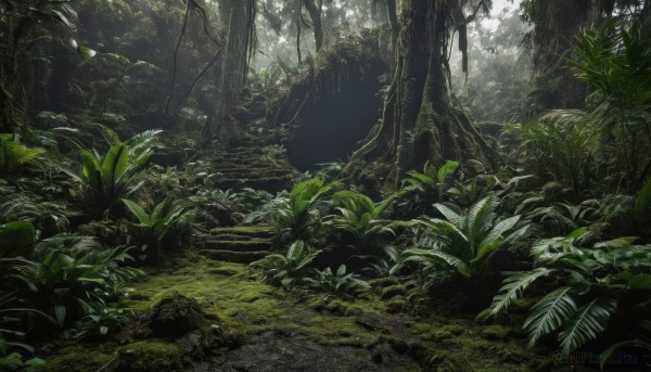 outdoors,day,tree,no humans,leaf,sunlight,grass,plant,nature,scenery,forest,rock,green theme,path,moss,bush