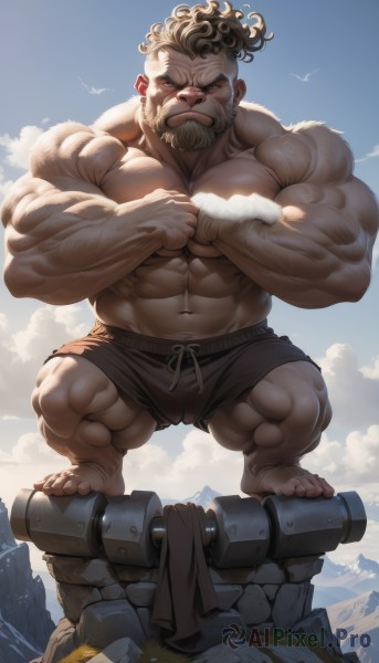 A unique view of a male in day