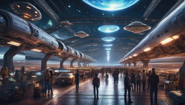The majestic beauty of a spacecraft set within a calm scenery