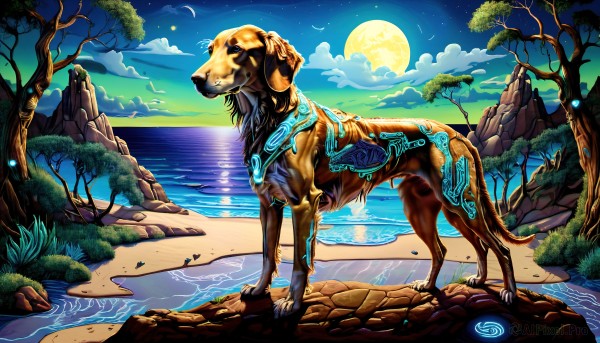 A dog in the heart of a beautiful day