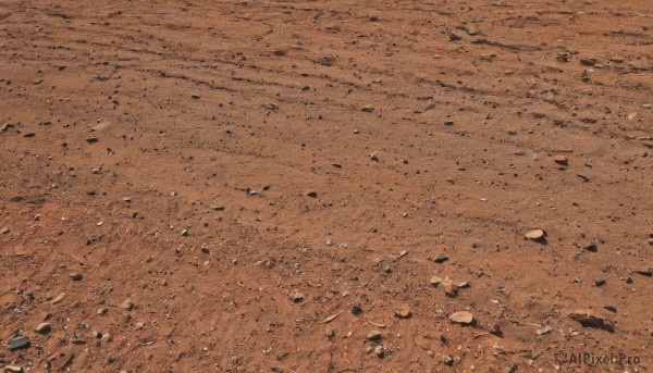 outdoors,no humans,traditional media,scenery,rock,sand,brown theme,monochrome,comic,from above,road,orange theme,footprints