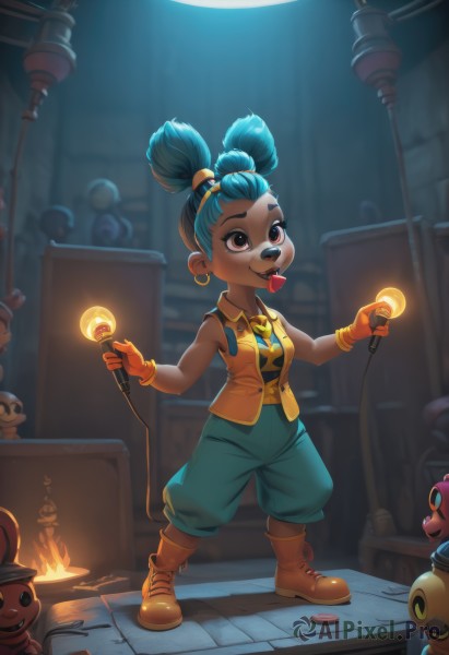 A inspiring child within fiery moon