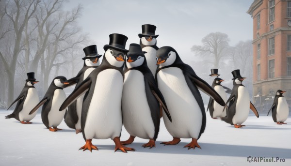 A unique subject surrounded by a serene snowy day