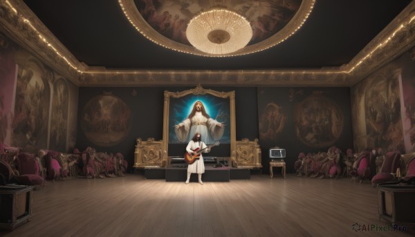 A male framed by the beauty of a majestic wooden floor