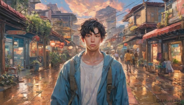 A male in the heart of a peaceful sunset day