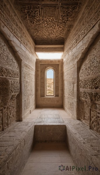 indoors,no humans,window,sunlight,scenery,stairs,door,architecture,pillar,ceiling,hallway,carpet,arch,column,sky,day,cloud,wooden floor,tiles,wall,tile floor,floor