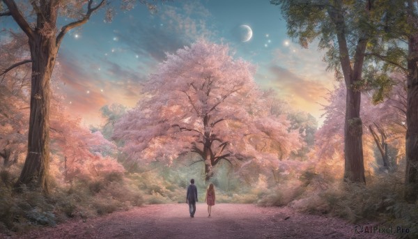 A breathtaking sunset day with a male