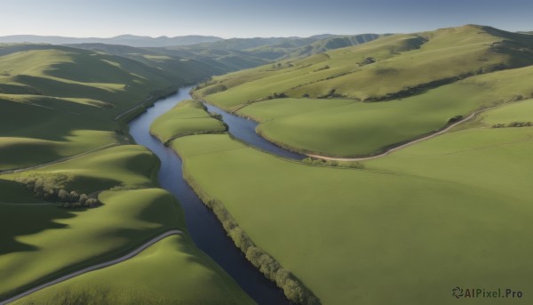 outdoors,sky,day,cloud,water,no humans,grass,nature,scenery,forest,mountain,road,field,river,landscape,mountainous horizon,lake,hill,tree,blue sky,horizon,path