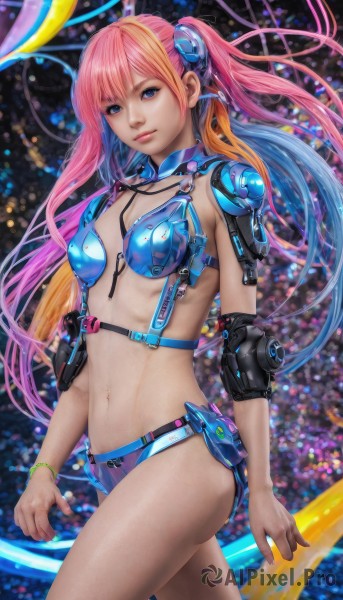 A cyborg in the heart of a peaceful dynamic scene