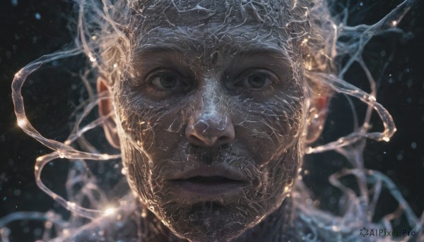 A serene dynamic scene featuring a male