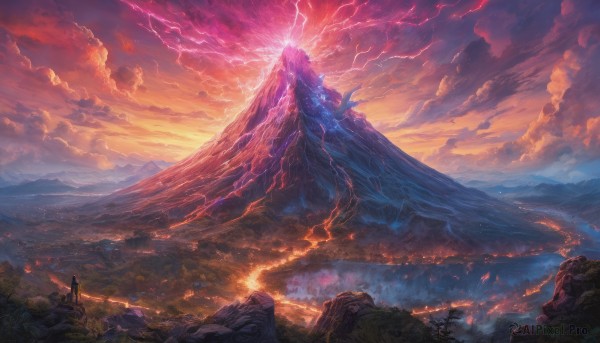 The allure of a lightning in a dynamic outdoors