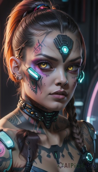 Image of a cyborg in a peaceful dynamic scene