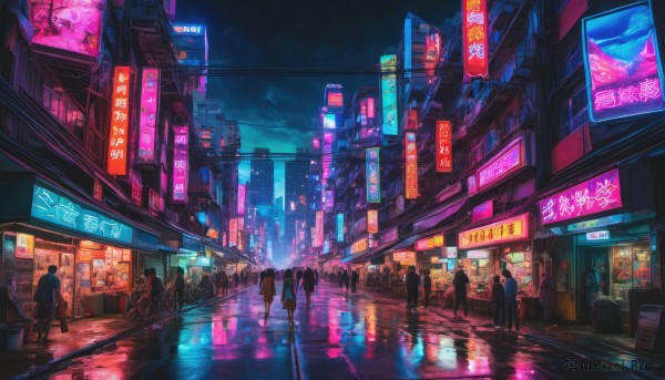A breathtaking view of a street in outdoors