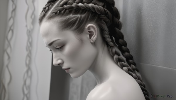 The wonder of a female in a peaceful dynamic scene