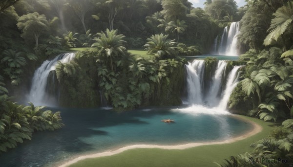 A waterfall in the heart of a majestic day