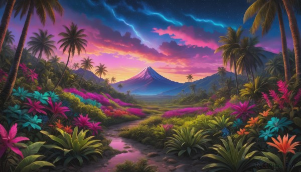 An iconic unique subject framed by a bold sunset outdoors