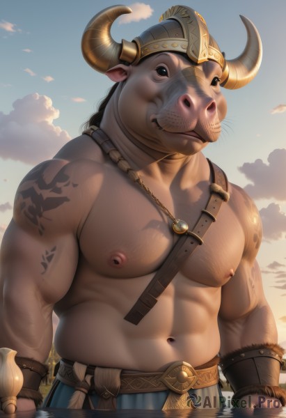 A male in a tranquil sunset outdoors