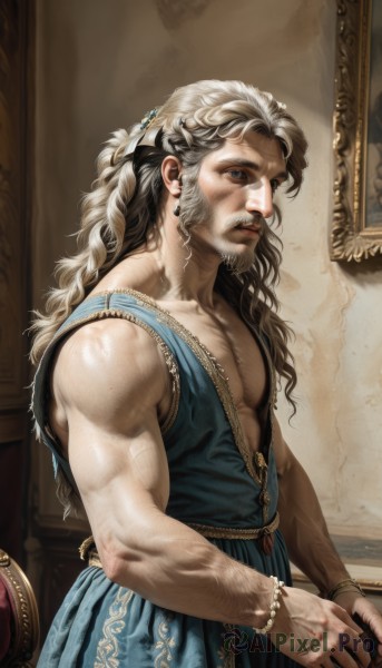 The serene presence of a male in a breathtaking dynamic scene